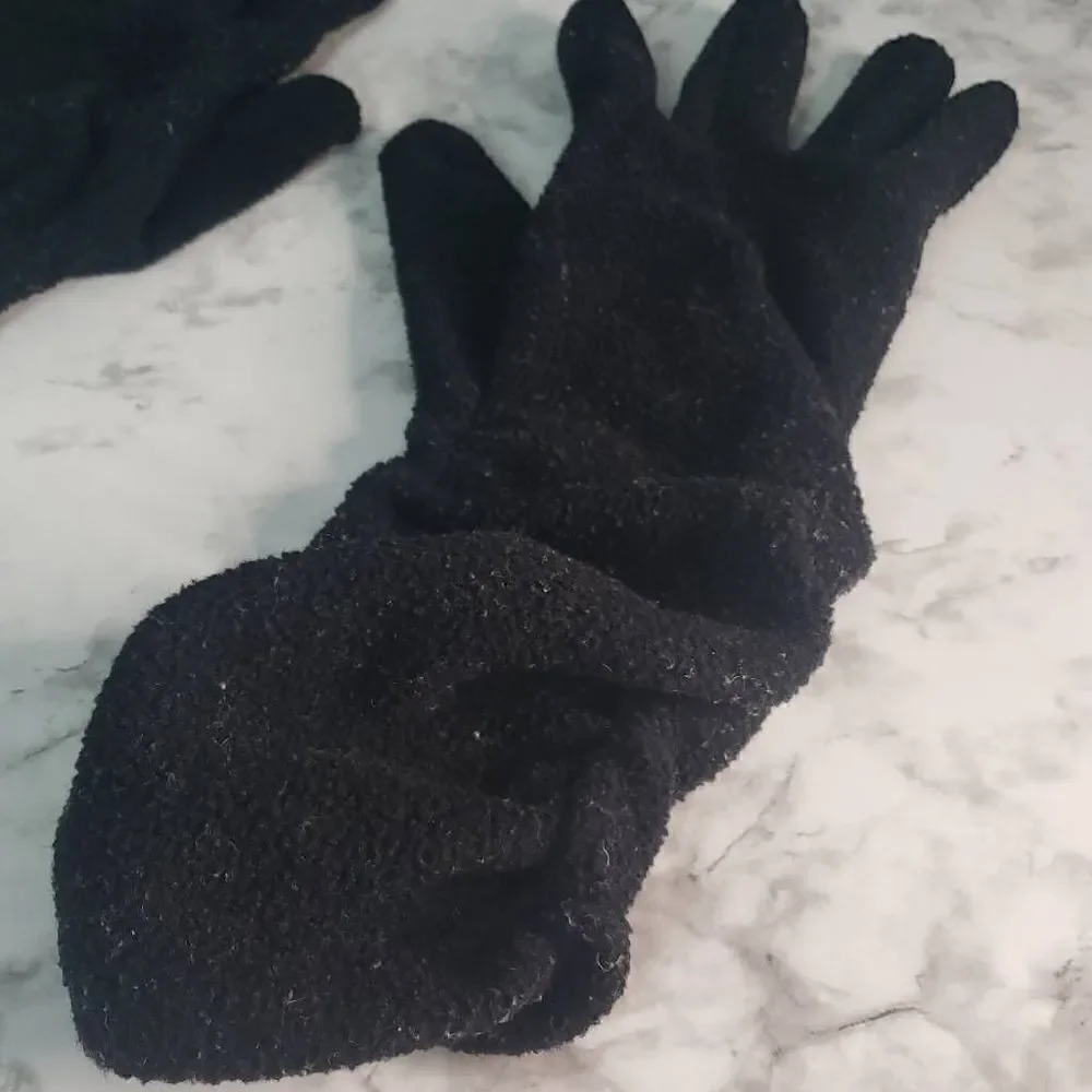 Black Long Polyester Gloves‎